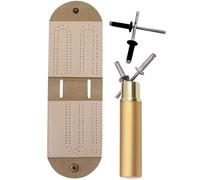 Trrymbbe Tablero de Cribbage con Clavijas de Mesa de Grano de Cuero portátiles con 2 Pistas y 4 Clavijas viajan para Juegos Familiares sin cardcriphage con