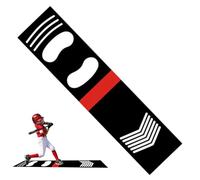 Trrymbbe Tapete de bateo para Entrenamiento, Entrenador de bateo de PU Antideslizante y Que Absorbe los Golpes, tapete de Lanzamiento con guía de Huellas para práctica, Negro