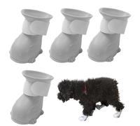 Trrymbbe Zapatos de Mascotas 4pcs Impermeables Botas de Lluvia para Perros Goma Botas de Lluvia de Gato sin Deslizamiento con Cinta Adhesiva de Sujetador.