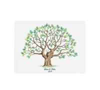 TRRYUIP Árbol De Huellas Dactilares para Bodas Libro de Visitas Boda árbol Alternativo graduación Huella Digital Lienzo Impermeable Creativo Inicio sesión DIY