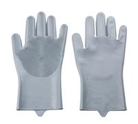 TRRYUIP Guantes Limpieza 2Pcs Dishwashing Gloves For Household Chores Kitchen Silicone Rubber Faux Leather Washing Clothes(GRAY)