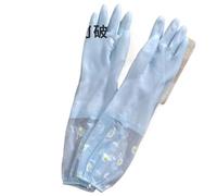 TRRYUIP Guantes Limpieza 2PCS Fleece Lined Extended Cuff Dishwashing Gloves Rubber Thermal Insulation Kitchen Household Cleaning(Color4)