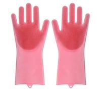 TRRYUIP Guantes Limpieza Dishwashing Cleaning Gloves Magic Silicone Rubber Dish Washing For Household Sponge Scrubber Kitchen Tools(Pink)