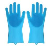 TRRYUIP Guantes Limpieza Dishwashing Cleaning Gloves Magic Silicone Rubber Dish Washing For Household Sponge Scrubber Kitchen Tools(Blue)