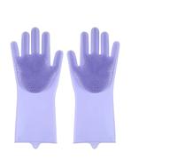 TRRYUIP Guantes Limpieza Dishwashing Cleaning Gloves Magic Silicone Rubber Dish Washing For Household Sponge Scrubber Kitchen Tools(Purple)