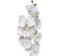 TRRYUIP Orquidea Artificial 8 Cabezas de Flores Artificiales, Mariposa Negra, orquídea, Seda, Phalaenopsis Blanca, decoración del hogar for Bodas, Plantas Falsas(Light Grey)