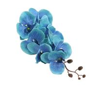 TRRYUIP Orquidea Artificial 8 Cabezas de Flores Artificiales, Mariposa Negra, orquídea, Seda, Phalaenopsis Blanca, decoración del hogar for Bodas, Plantas Falsas(Beige)