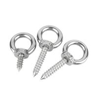 TRRYUIP Pernos de Ojo Acero inoxidable 304 M4 M5 M6 M8 M10 M12 Tornillo autorroscante for elevación con tuerca argolla for Anillo circular for oveja Gancho