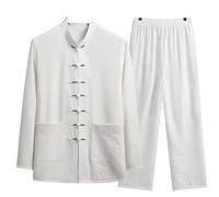 TRRYUIP Trajes de Tai Chi Conjunto de Ropa Tradicional for Hombre, Camisa Kung-fu con Hebilla Lino otoño, Pantalones Retro Orientales, Tai Chi(COLOR5,39 (42.5-57.5kg))