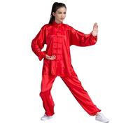 TRRYUIP Trajes de Tai Chi Ropa tradicional china unisex de manga larga Wushu TaiChi uniforme kung-fu traje uniformes Tai Chi ejercicio(Red,L)