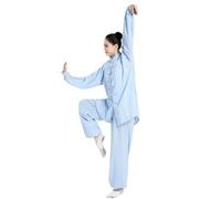 TRRYUIP Trajes de Tai Chi Uniforme de Tai Chi, ropa tradicional china Kung Fu, traje ejercicio artes marciales Wushu Wing Chun Taiji(Lake blue,XS)