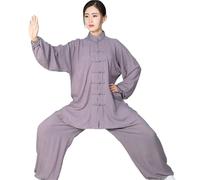 TRRYUIP Trajes de Tai Chi Uniforme de Taichi, Trajes algodón, Ropa Wushu Kungfu for Adultos, Traje Tang actuación marcial Taiji(Grey,S(160cm))