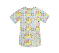 TRRYUIP Uniforme Sanitario Mujer Uniformes de Trabajo Hospital, Blusa con Cuello en V for enfermería Estampado Dientes, Uniforme clínica Dental, Tops exfoliantes Manga Corta for Enfermera(Color12,XS)