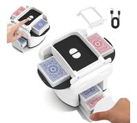 Trsaow Barajador automático de cartas para 1-4 barajas, batería recargable, 2 modos de barajado, máquina barajadora de cartas portátil para póquer, puente, UNO, fase 10