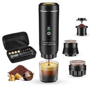 Trsaow Cafetera Portátil 20 BAR, Batería 7500mAh USB-C, 3 en 1 para Nespresso/Dolce Gusto/Café Molido, Pantalla Inteligente, Compacta para Viaje, Oficina, Camping