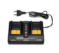 Trsaow Cargador de batería Doble con Dos Puertos USB Compatible con baterías de Iones de Litio Worx de 18V/20V, Indicadores LED Inteligentes y Protecciones de Seguridad.