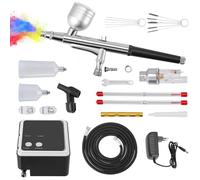 Trsaow Kit de aerógrafo con compresor de aire, aerógrafo de alta presión de 36 PSI, juego de aerógrafo de doble acción con boquillas de 0,2, 0,3 y 0,5 mm, soporte para aerógrafo Airbrush Kit