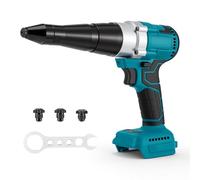Trsaow Remachadora ciega con motor sin escobillas, compatible con baterías Makita de 18 V BL (BL1860/BL1830/BL1840/BL1850), 3 boquillas para remaches ciegos de aluminio y acero inoxidable de 2,4-5,0