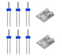 Trsnzul Agujas Dobles Maquina Coser 6 Piezas Agujas Gemelas Agujas Dobles Agujas Gemelas de Máquina Coser Aguja Doble para Máquina de Coser del Hogar con 2 Piezas 9 Surcos Prensatelas