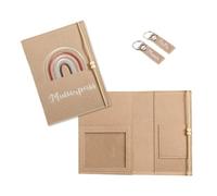 Trsnzul Funda Pasaporte Maternidad de Fieltro, con 2 llaveros, Bolsa Agenda Embarazo, Funda Pasaporte Maternidad con Compartimentos para Embarazadas Futuras Mamás (Beige)