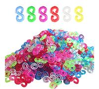 Trsnzul Loom Bands Telar S Clips 600 Piezas Loom Bands Conexión Kit De Pulseras De Goma Telar S Clips S-Clips Elasticas para Hacer Pulseras Juego para Hacer Pulseras y Collares