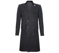 Tru Clothing Abrigo Cruzado para Hombre Largo 3/4 Negro de Lana Cálido, Formal, de Negocios 48