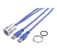 TRU Components Wentronic 92007P89 I - Conector USB 22 Hembra A a 2 Conectores USB 3.0 Macho A
