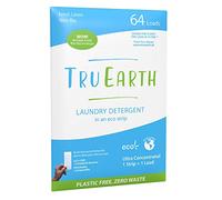 Tru Earth Eco-Strips - Tiras de detergente para ropa de 64 cargas. Sin embalaje de plástico, ultra concentradas, tiras premedidas, fácil almacenamiento. Ideal para lavar a máquina y a mano, lino