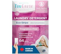 Tru Earth Láminas/tiras de detergente hipoalergénico para ropa de bebé para pieles sensibles, 64 unidades, hasta 128 cargas: detergente para bebés sin fragancia para recién nacidos, niños