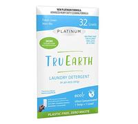 Tru Earth Platinum Hipoalergénico, ecológico y biodegradable, resistente detergente para la colada, ecológico, libre de plástico, ecológico, para pieles sensibles (32 cargas, lino fresco platino)