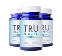 Tru Niagen Suplemento NAD de ribósido de nicotinamida, para reducir el cansancio y la fatiga, fórmula patentada, 30 unidades, 300 mg por porción (3 meses / 3 frascos)