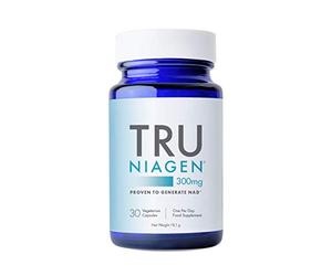 Tru Niagen Suplemento NAD de ribósido de nicotinamida, para reducir el cansancio y la fatiga, fórmula patentada, 30 unidades, 300 mg por porción (1 mes / 1 frasco)