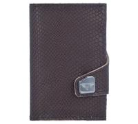 Tru Virtu Funda para tarjetas de crédito Click & Slide Cartera de piel RFID 6,5 cm marrón