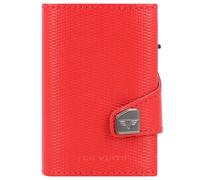 Tru Virtu Funda para tarjetas de crédito Click & Slide Cartera de piel RFID 6,5 cm rojo