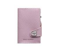 Tru Virtu® Monedero RFID/NFC Protección - Monedero Click & Slide Glitter Rosa/Plata - Tarjetero con Scheinfach de Aluminio & Cuero para Hombre y Mujer - 9,9 x 6,7 x 2,1 cm