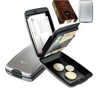 Tru Virtu Tarjetero Tarjetas de Crédito Monedero Cartera Aluminio Rfid Black