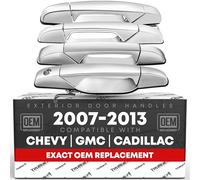TruBuilt 1 Automotive T1A 22738721 22738722 - Juego de manijas exteriores cromadas para puerta delantera/trasera izquierda y derecha con orificio delantero del lado del conductor para Chevrolet GMC