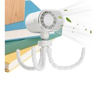 Truck Clip Fan, Led Display Ventilador, Octopus Mini Cooler, 360 Rotation Adjustable Airflow Quiet Motor Type C Rechargeable Portable Design for Travel Camping Kitchen Dorm Office Classroom