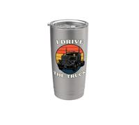 Truck Driver I Drive The Truck Retro Big Rig Vaso térmico de acero inoxidable de doble pared