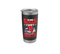 Truck Driver The More Gears I Shift Funny Trucker Dad Vaso térmico de acero inoxidable de doble pared
