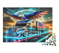 Truck on Highway Under Cosmic Planet Puzzles Imposible,desafío for Adults Entretenimiento Creativo 1000 Piezas Obra De Arte De Juego De para Adultos Y Niños Mayores De 12 Años 70x50cm/1000pcs