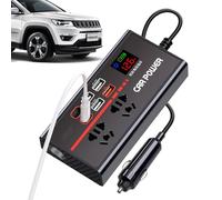 Truck Power Inverter, High Efficient Auto Converter, 16 x 8 x 3 cm, 6,3 x 3,15 x 1,18 pulgadas, 200 W, carga rápida, 12 V/24 V DC a 110 V/220 V AC para portátiles, teléfonos, viajes por carretera