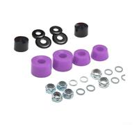 Truck Rebuild Set 90a Hard Bushings and Washers(Purple) | Eliminates squeaks, stops rattling, fits most brands, includes axle nuts, para kingpin nuts