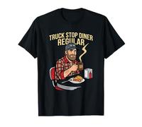 Truck Stop Diner Conductor Regular Vida Viaje por Carretera Viajes Comida Camiseta