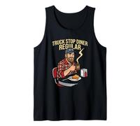 Truck Stop Diner Conductor Regular Vida Viaje por Carretera Viajes Comida Camiseta sin Mangas
