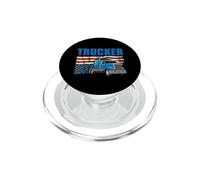Trucker American Flag Funny Trucking Truck Driver PopSockets PopGrip para MagSafe