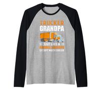 Trucker Grandpa Just Like A Normal Grandpa Truck Driver Camiseta Manga Raglan
