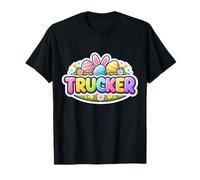 Trucker Happy Easter Truck Driver Bunny Eggs Orejas Festivo Camiseta