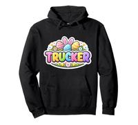 Trucker Happy Easter Truck Driver Bunny Eggs Orejas Festivo Sudadera con Capucha
