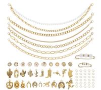 Trucker HutKetten Set, 6 Stück Hutkette mit 20 niedle Emaille Anhänger für Kappen Perlen Metall DIY Tucker Cap Anhänger Goldene Tucker Hut Bar Zubehör für Baseball Cap Billed Hat Purse